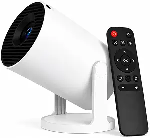 Mini Projector 4K WiFi 6 Bluetooth 5.4 Built-in Apps Portable Projector | Multiple Device Compatibility, 180° Rotation, Built-in Speaker, Auto Vertical Keystone Correction, Easy Setup Home & Outdoor