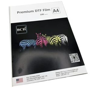 DTF Transfer Film, 30 Sheets A4 8.3 x 11.7 Inch Double-Sided Matte Hot Peel PET Film for DTF Printers, Direct to Film Transfer Paper for T-Shirts and Fabric