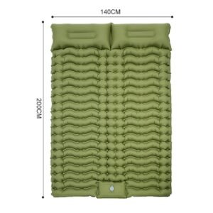 Double Camping Sleeping pad with Pillow & Built-in Foot Pump