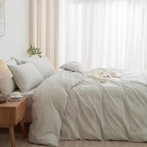 Striped Comforter Set Queen 3 Pieces Brown Stripe Bedding Set
